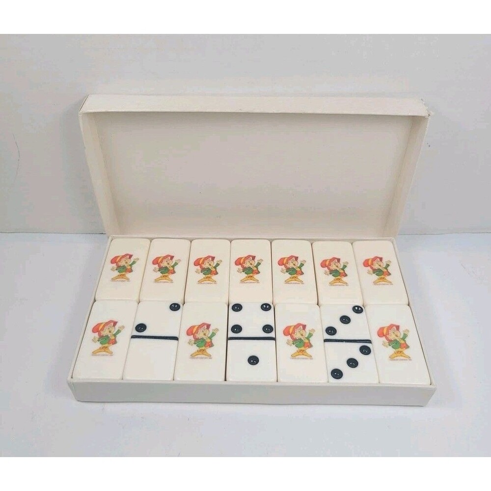 Vintage 1983 Keebler Elf Elves Dominoes Standard Marblelike No.616 Puremco Co.